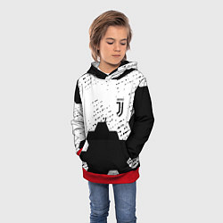 Толстовка-худи детская Juventus hexagon black sport, цвет: 3D-красный — фото 2