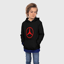 Толстовка-худи детская Mercedes logo red, цвет: 3D-синий — фото 2