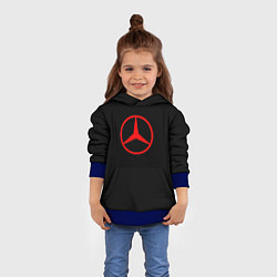 Толстовка-худи детская Mercedes logo red, цвет: 3D-синий — фото 2