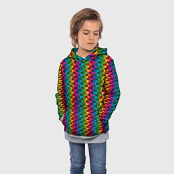 Толстовка-худи детская Радужный разноцветный узор, цвет: 3D-меланж — фото 2