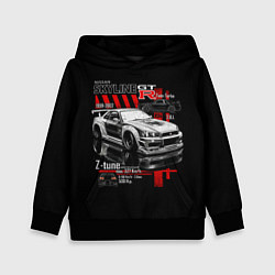Толстовка-худи детская Skyline gtr34, цвет: 3D-черный