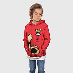 Толстовка-худи детская One Piece - captain Monkey D Luffy, цвет: 3D-белый — фото 2