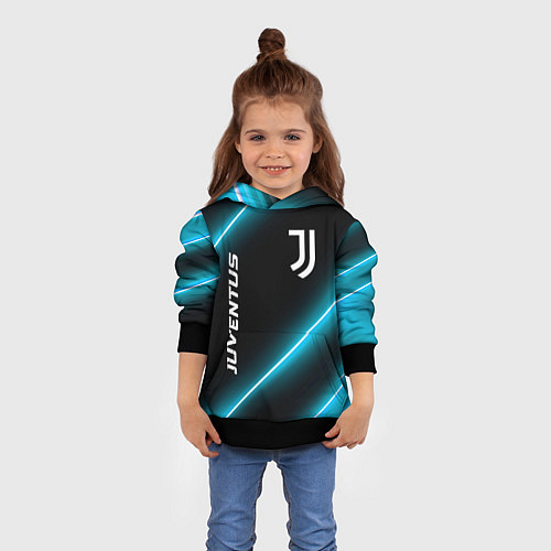 Детская толстовка Juventus неоновые лампы / 3D-Черный – фото 4