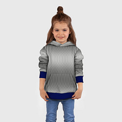 Толстовка-худи детская Серые вертикальные линии, цвет: 3D-синий — фото 2