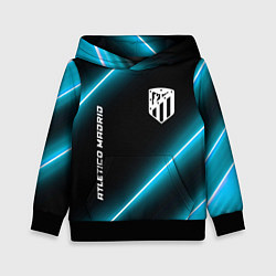Толстовка-худи детская Atletico Madrid неоновые лампы, цвет: 3D-черный