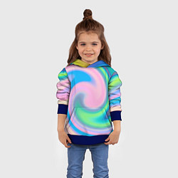 Толстовка-худи детская Абстракция спиральная, цвет: 3D-синий — фото 2