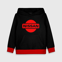 Толстовка-худи детская Nissan red logo, цвет: 3D-красный