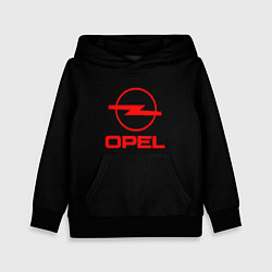 Толстовка-худи детская Opel red logo auto, цвет: 3D-черный