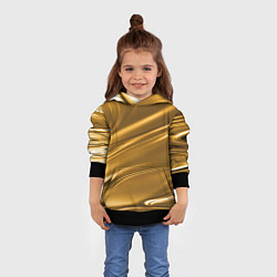 Толстовка-худи детская Золотой сплав абстрактная текстура, цвет: 3D-черный — фото 2