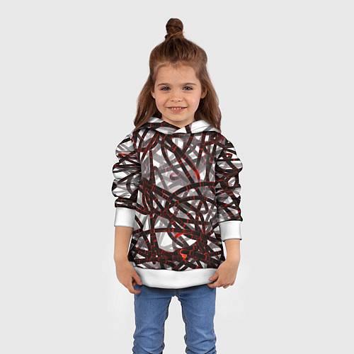 Детская толстовка Красные энергетические кабели / 3D-Белый – фото 4