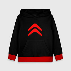 Толстовка-худи детская Citroen logo red, цвет: 3D-красный