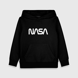 Толстовка-худи детская Nasa white logo, цвет: 3D-черный