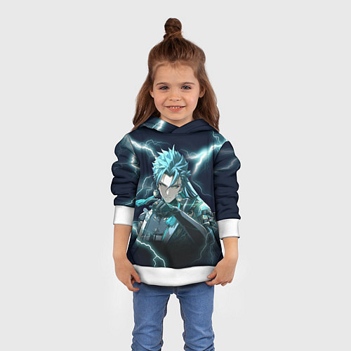 Детская толстовка Джиян - Грозовые волны / 3D-Белый – фото 4