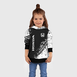 Толстовка-худи детская Хонда: следы от шин, цвет: 3D-черный — фото 2
