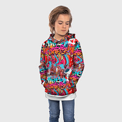 Толстовка-худи детская Hip hop graffiti pattern, цвет: 3D-белый — фото 2