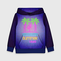 Детская толстовка Неоновые пальмы и фламинго summer vibes