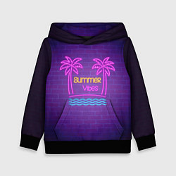 Детская толстовка Неоновые пальмы summer vibes