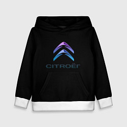 Толстовка-худи детская Citroen logo neon, цвет: 3D-белый