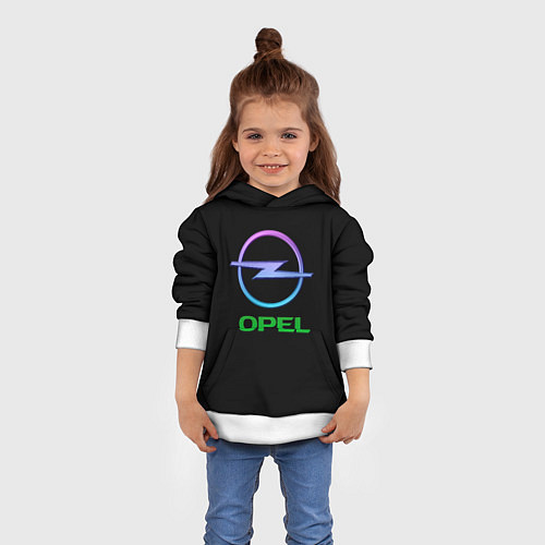 Детская толстовка Opel auto neon / 3D-Белый – фото 4