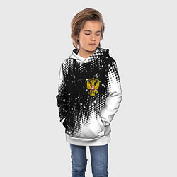 Толстовка-худи детская Герб Росси краски, цвет: 3D-белый — фото 2