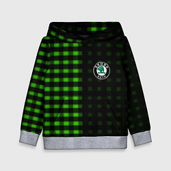 Толстовка-худи детская Skoda pattern geometry, цвет: 3D-меланж