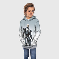 Толстовка-худи детская Cyber Lenin - ai art, цвет: 3D-меланж — фото 2