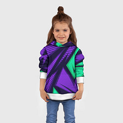 Толстовка-худи детская Абстрактный узор с геометрической концепцией, цвет: 3D-белый — фото 2