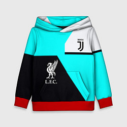 Толстовка-худи детская Juventus x Liverpool geometry, цвет: 3D-красный