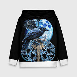 Детская толстовка Черный ворон - сакральные славянские символы