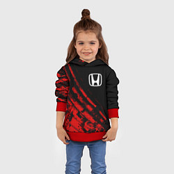 Толстовка-худи детская Honda sport grunge, цвет: 3D-красный — фото 2