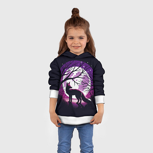 Детская толстовка Лис и лунная ночь / 3D-Белый – фото 4