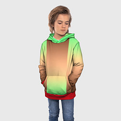 Толстовка-худи детская Фисташковый комбинированный градиент, цвет: 3D-красный — фото 2
