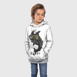 Толстовка-худи детская Мотоцикл акула, цвет: 3D-меланж — фото 2