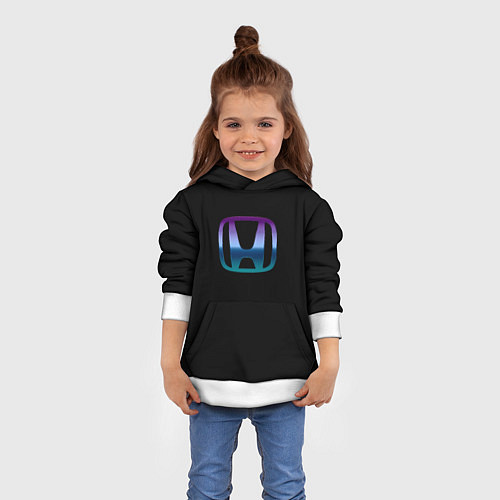 Детская толстовка Honda neon logo / 3D-Белый – фото 4