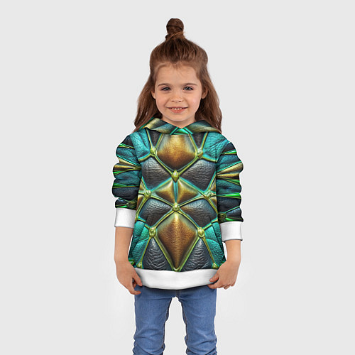 Детская толстовка Объемная футуристичная объемная текстура из кожи / 3D-Белый – фото 4
