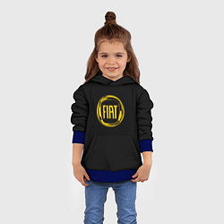 Толстовка-худи детская FIAT logo yelow, цвет: 3D-синий — фото 2