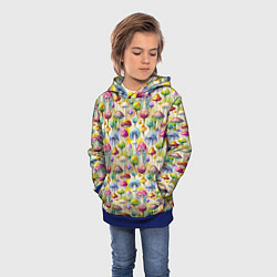 Толстовка-худи детская Грибной узор, цвет: 3D-синий — фото 2