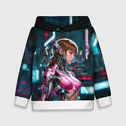 Детская толстовка Девушка-андроид в розовой броне