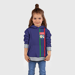 Толстовка-худи детская Olympique lyonnais, цвет: 3D-меланж — фото 2