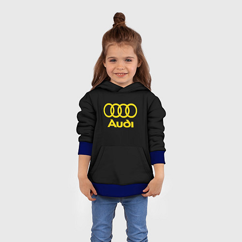 Детская толстовка Audi logo yellow / 3D-Синий – фото 4