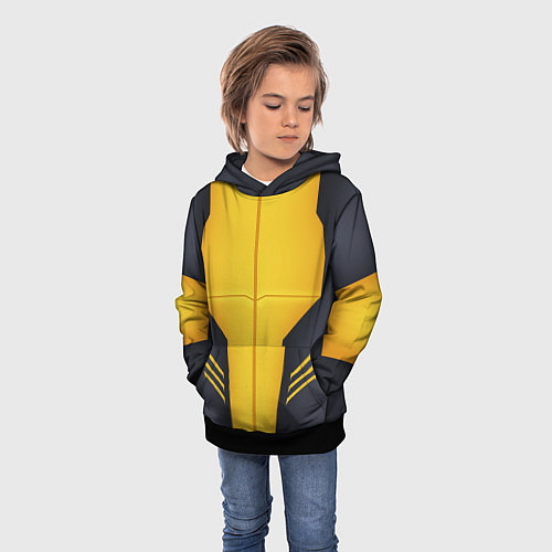 Детская толстовка Чёрно-жёлто верх костюма / 3D-Черный – фото 3