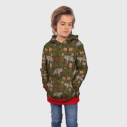 Толстовка-худи детская Волки и шиповник, цвет: 3D-красный — фото 2