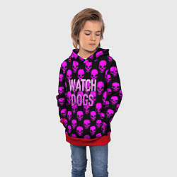 Толстовка-худи детская Watch dogs neon skull, цвет: 3D-красный — фото 2
