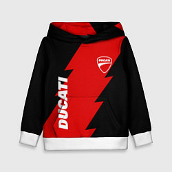 Толстовка-худи детская Ducati - logo, цвет: 3D-белый