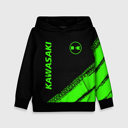 Толстовка-худи детская Kawasaki - logo, цвет: 3D-черный