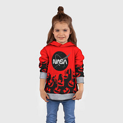 Толстовка-худи детская Marshmello x Nasa red, цвет: 3D-меланж — фото 2