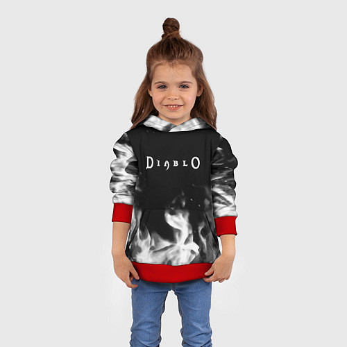 Детская толстовка Diablo fire black / 3D-Красный – фото 4