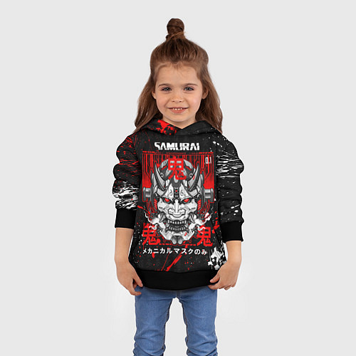 Детская толстовка Hi tech samurai oni mask / 3D-Черный – фото 4