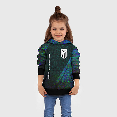 Детская толстовка Atletico Madrid glitch blue / 3D-Черный – фото 4