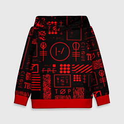 Толстовка-худи детская Twenty one pilots pattern rock, цвет: 3D-красный